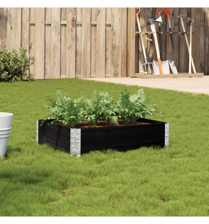 Jardinière noir 80x60 cm bois massif de pin | Mobilier & Déco