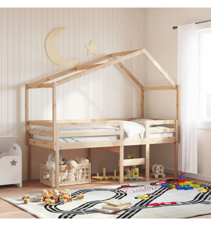 Lit haut sans matelas 90x190 cm bois de pin massif | Mobilier & Déco