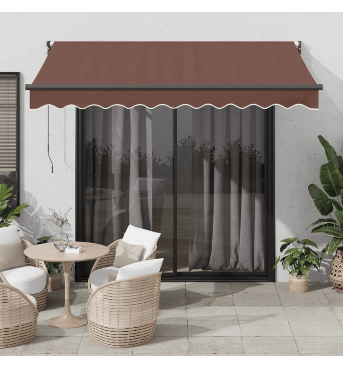 Auvent manuel rétractable marron 300x250 cm | Mobilier & Déco