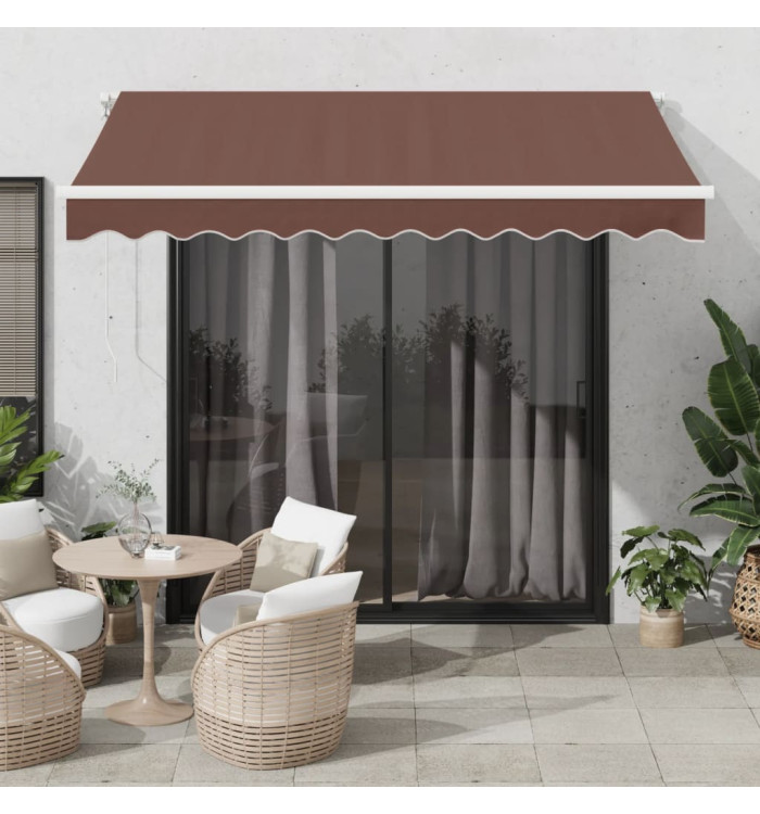 Auvent manuel rétractable marron 300x250 cm | Mobilier & Déco