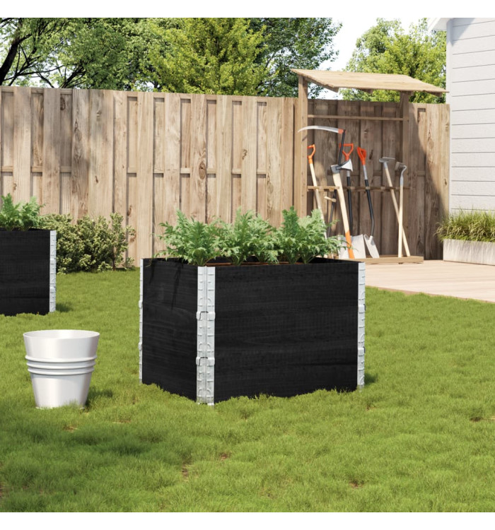 Jardinière noir 80x60 cm bois massif de pin | Mobilier & Déco