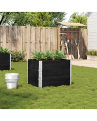 Jardinière noir 80x60 cm bois massif de pin | Mobilier & Déco