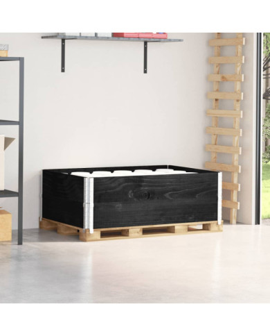 Colliers de palette 2 pcs noir 120x80 cm bois de pin solide | Mobilier & Déco
