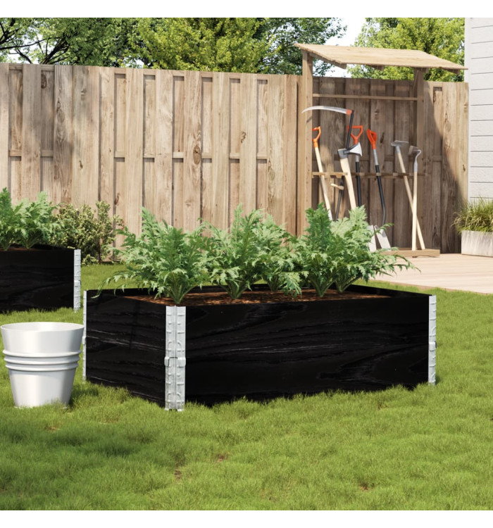 Jardinière noir 120x80 cm bois massif de pin | Mobilier & Déco