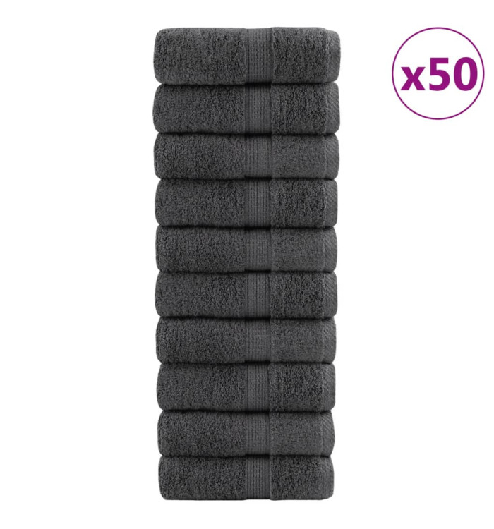 Serviettes de visage de qualité sup. SOLUND 50 pcs anthracite | Mobilier & Déco