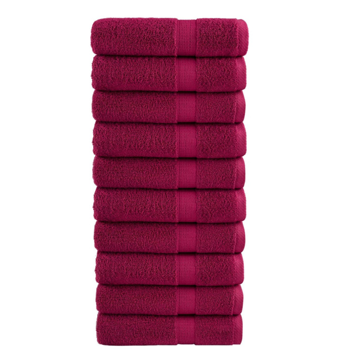 Serviettes de bain de qualité supérieure SOLUND 10 pcs bordeaux | Mobilier & Déco