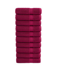 Serviettes de bain de qualité supérieure SOLUND 10 pcs bordeaux | Mobilier & Déco