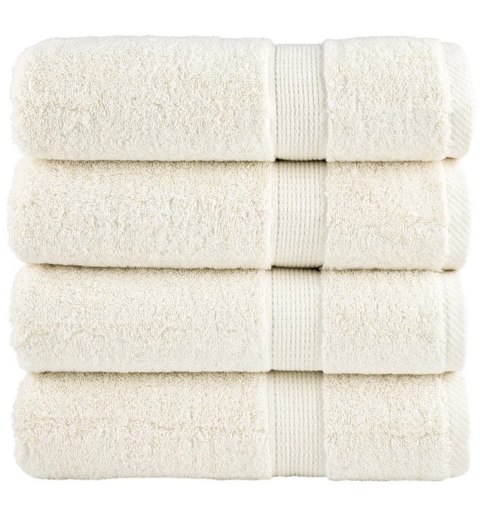Serviettes de douche de qualité supérieure SOLUND 4 pcs crème | Mobilier & Déco