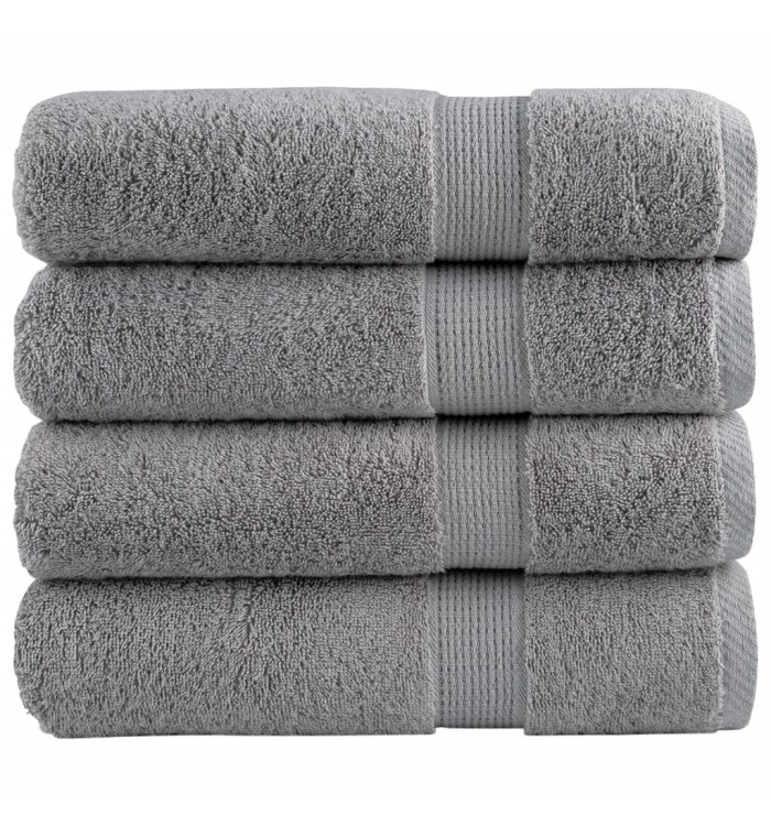 Serviettes de bain de qualité supérieure SOLUND 4 pcs gris | Mobilier & Déco