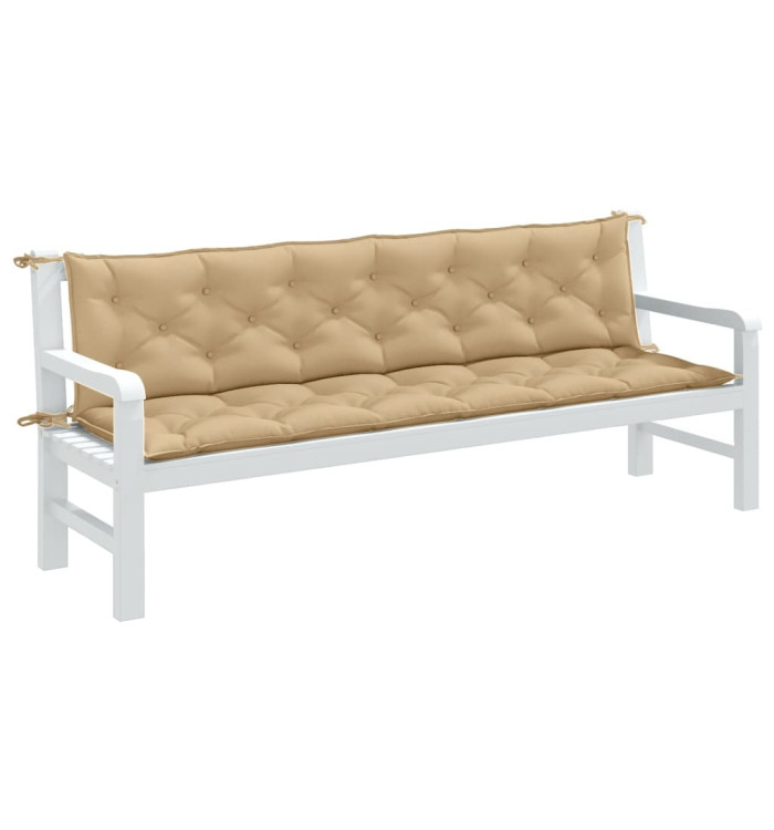 Coussins de banc de jardin lot de 2 beige mélangé tissu | Mobilier & Déco