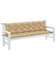 Coussins de banc de jardin lot de 2 beige mélangé tissu | Mobilier & Déco