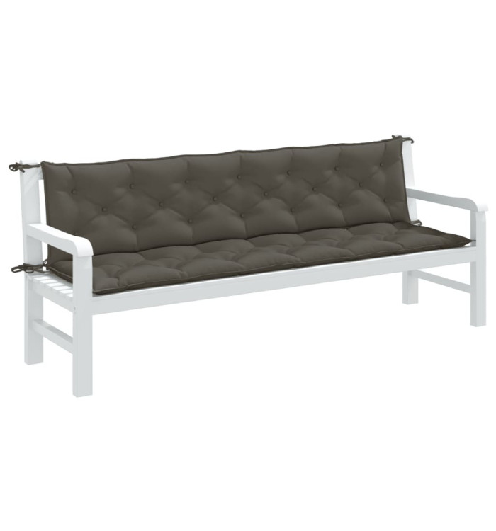 Coussins de banc de jardin lot de 2 gris foncé mélangé tissu | Mobilier & Déco