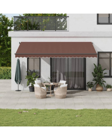 Auvent rétractable automatique marron 500x350 cm | Mobilier & Déco