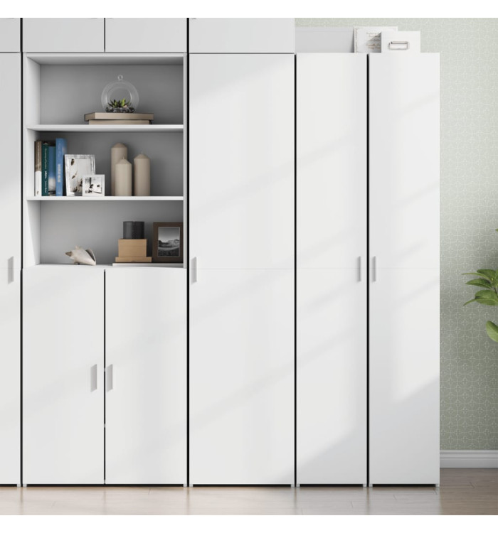 Buffet haut blanc 45x42,5x185 cm bois d'ingénierie | Mobilier & Déco