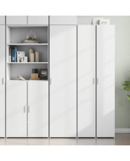 Buffet haut blanc 45x42,5x185 cm bois d'ingénierie | Mobilier & Déco