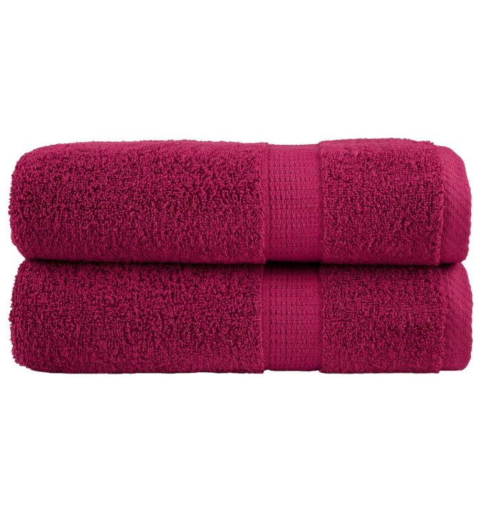 Serviettes de bain de qualité supérieure SOLUND 2 pcs bordeaux | Mobilier & Déco