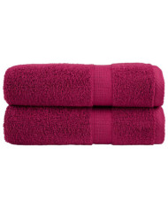 Serviettes de bain de qualité supérieure SOLUND 2 pcs bordeaux | Mobilier & Déco