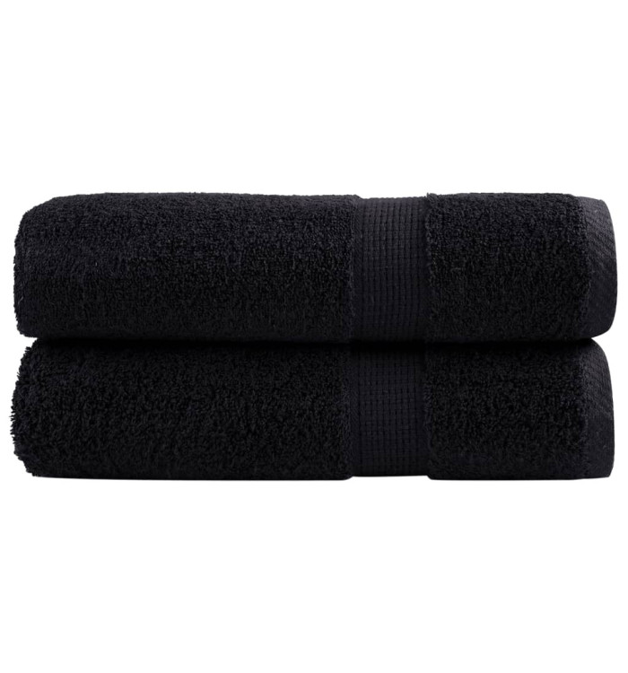 Serviettes de douche de qualité supérieure SOLUND 2 pcs noir | Mobilier & Déco