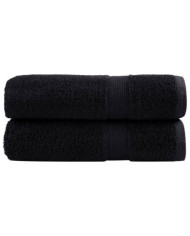 Serviettes de douche de qualité supérieure SOLUND 2 pcs noir | Mobilier & Déco