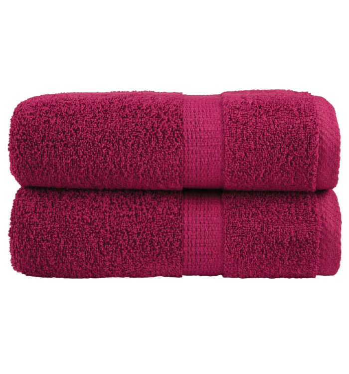 Serviettes de visage de qualité sup. SOLUND 2 pcs bordeaux | Mobilier & Déco
