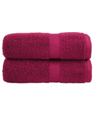 Serviettes de visage de qualité sup. SOLUND 2 pcs bordeaux | Mobilier & Déco
