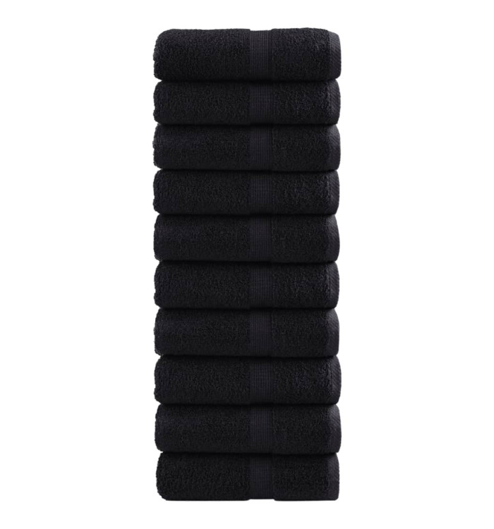 Serviettes de visage de qualité supérieure SOLUND 10 pcs noir | Mobilier & Déco