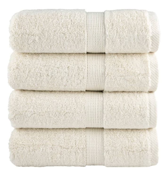 Serviettes de visage de qualité supérieure SOLUND 4 pcs crème | Mobilier & Déco