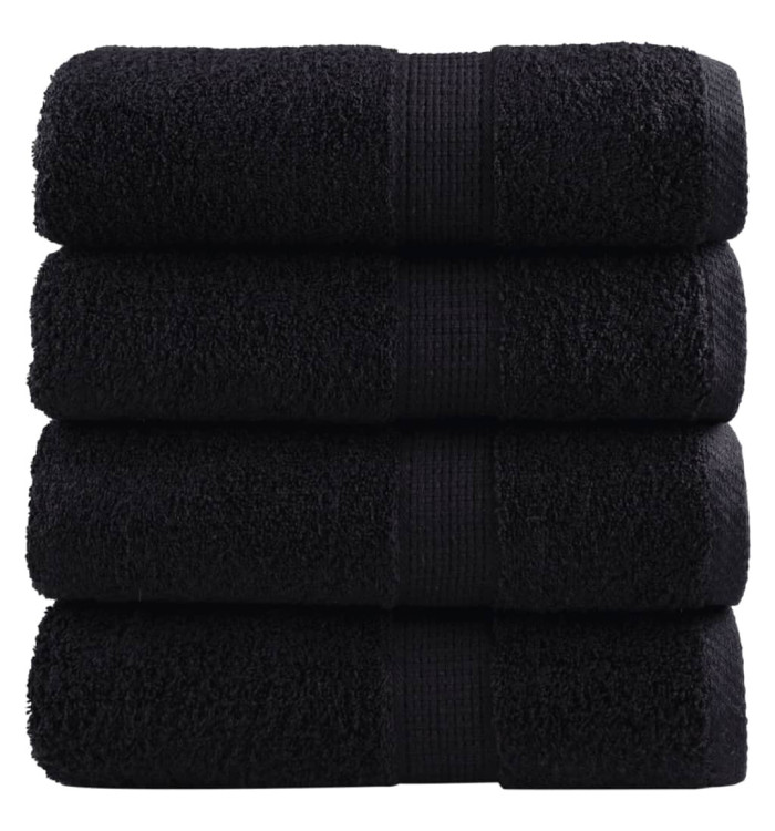 Serviettes d'invité de qualité supérieure SOLUND 4 pcs noir | Mobilier & Déco