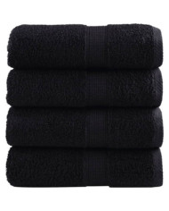 Serviettes d'invité de qualité supérieure SOLUND 4 pcs noir | Mobilier & Déco