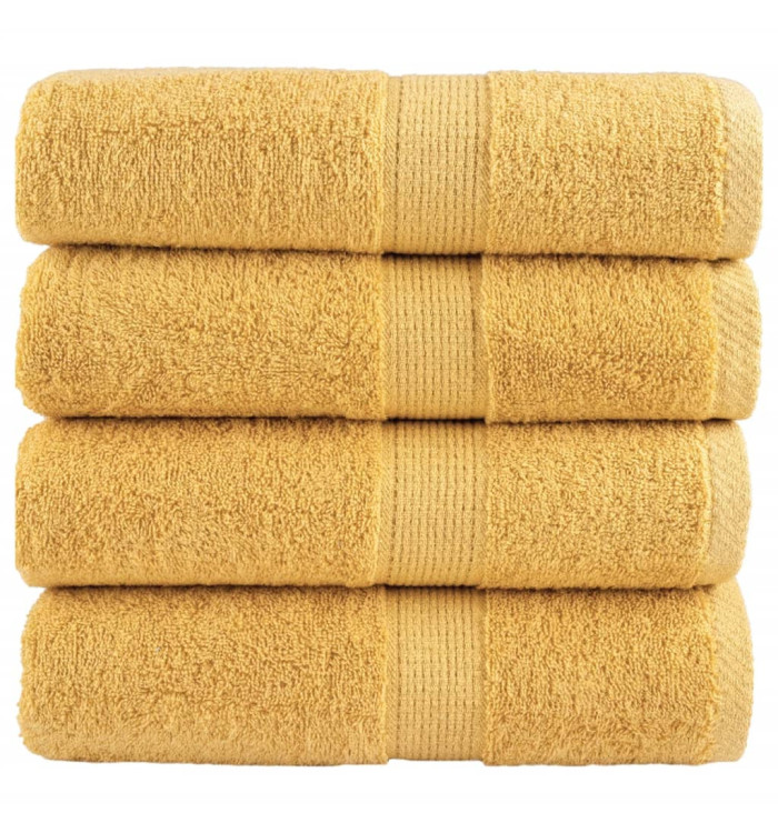 Serviettes de visage de qualité supérieure SOLUND 4 pcs doré | Mobilier & Déco