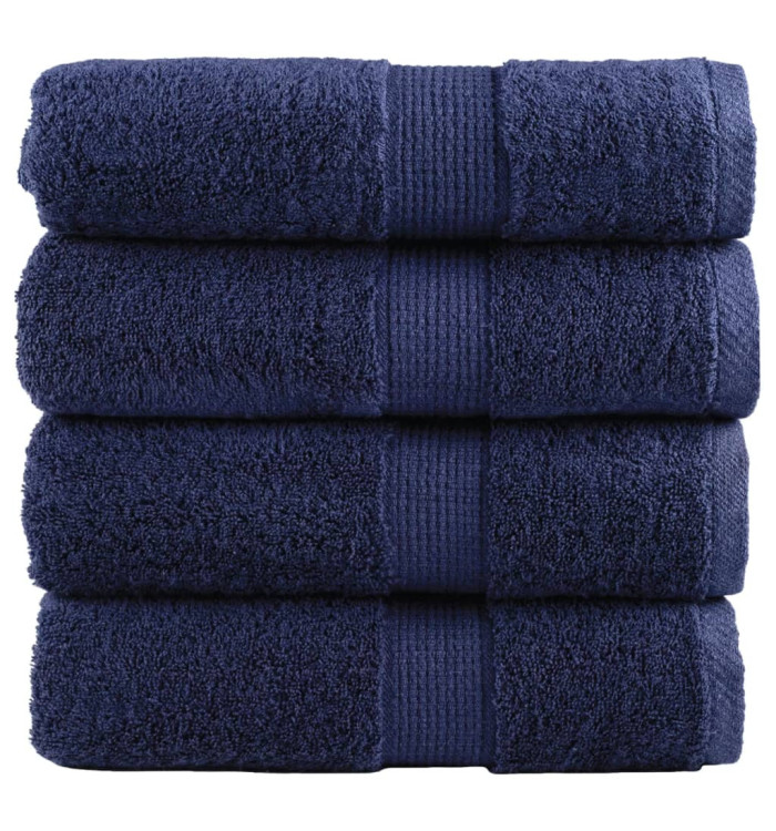 Serviettes d'invité de qualité sup. SOLUND 4 pcs bleu marine | Mobilier & Déco