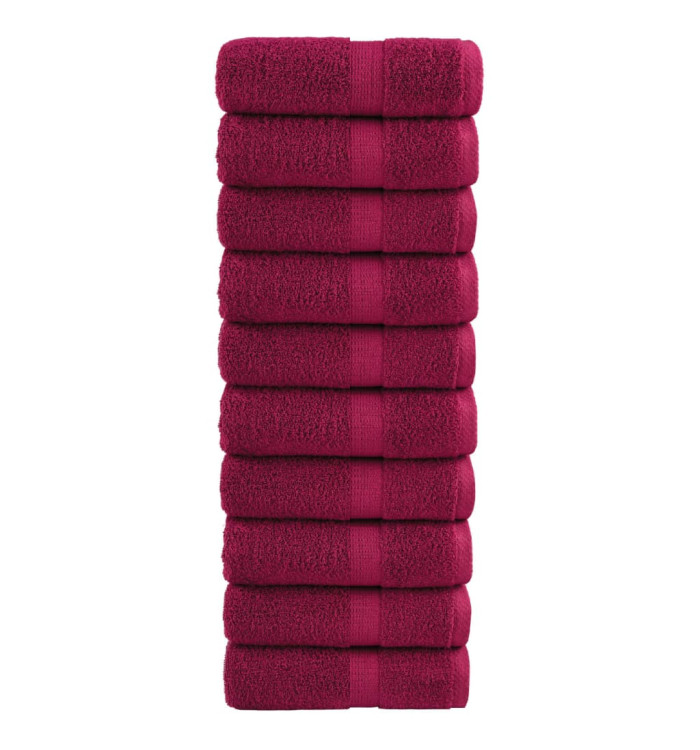 Serviettes d'invité de qualité supérieure SOLUND 10pcs bordeaux | Mobilier & Déco