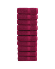 Serviettes d'invité de qualité supérieure SOLUND 10pcs bordeaux | Mobilier & Déco