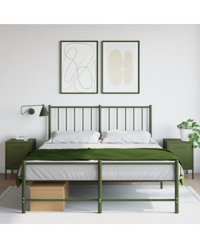 Tables de chevet 2 pcs vert olive 36x39x50,5 cm acier | Mobilier & Déco