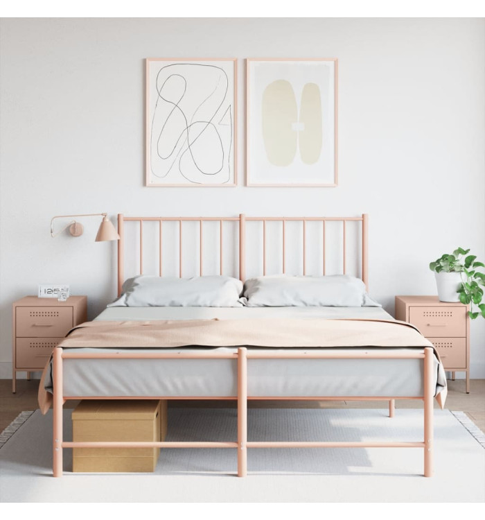 Tables de chevet 2 pcs rose 36x39x50,5 cm acier | Mobilier & Déco