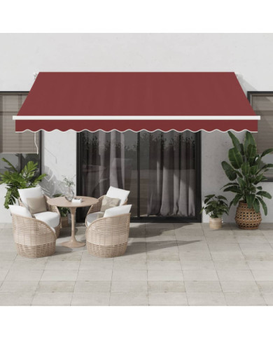 Auvent rétractable automatique bordeaux 400x350 cm | Mobilier & Déco