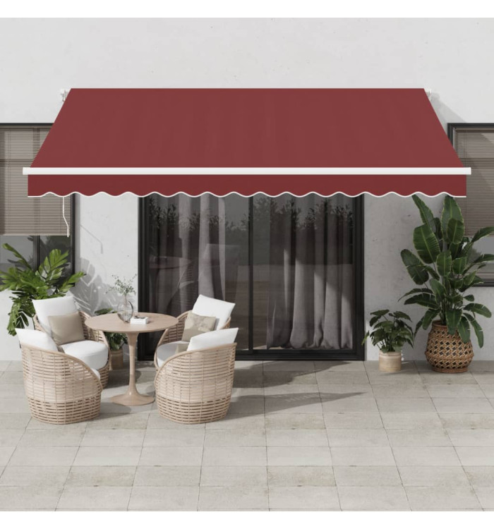 Auvent rétractable automatique bordeaux 400x350 cm | Mobilier & Déco