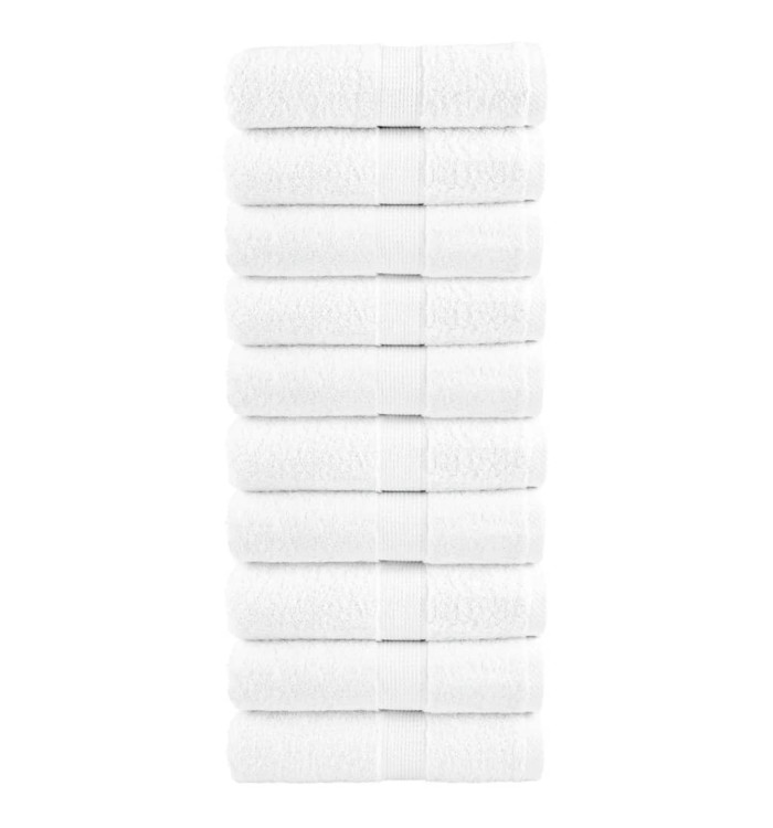 Serviettes de visage de qualité supérieure SOLUND 10 pcs blanc | Mobilier & Déco