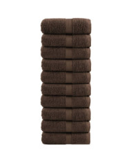 Serviettes de visage de qualité supérieure SOLUND 10 pcs marron | Mobilier & Déco