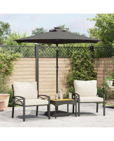 Parasol de jardin avec mât en acier anthracite 225x225x212 cm | Mobilier & Déco