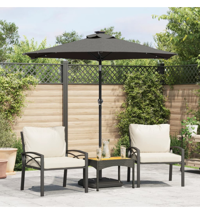 Parasol de jardin avec mât en acier anthracite 225x225x212 cm | Mobilier & Déco