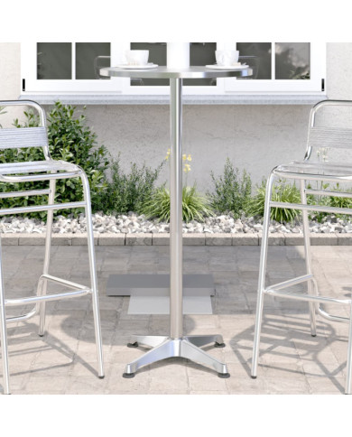 Table de bar d’extérieur réglable en hauteur aluminium | Mobilier & Déco