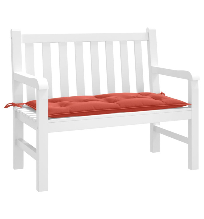 Coussin de banc de jardin rouge mélangé 100x50x7 cm tissu | Mobilier & Déco