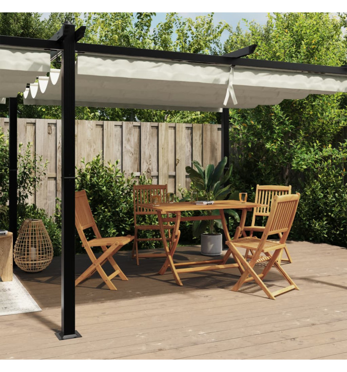 Tonnelle de jardin avec toit rétractable crème 3x6 m aluminium | Mobilier & Déco