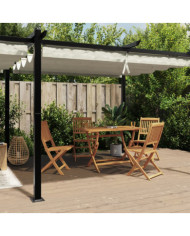 Tonnelle de jardin avec toit rétractable crème 3x6 m aluminium | Mobilier & Déco