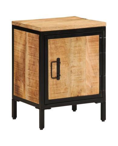 Table de chevet 40x30x52,5 cm bois de manguier massif brut | Mobilier & Déco