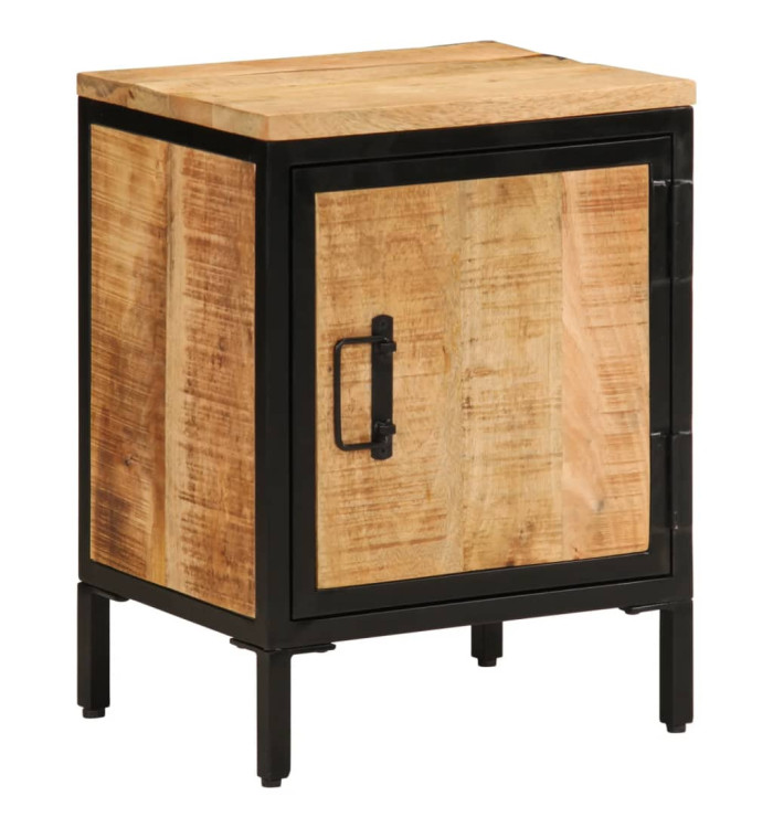 Table de chevet 40x30x52,5 cm bois de manguier massif brut | Mobilier & Déco