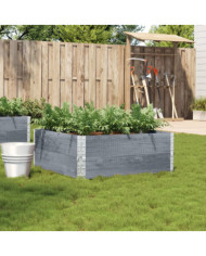 Jardinière gris 100x100 cm bois de pin massif | Mobilier & Déco