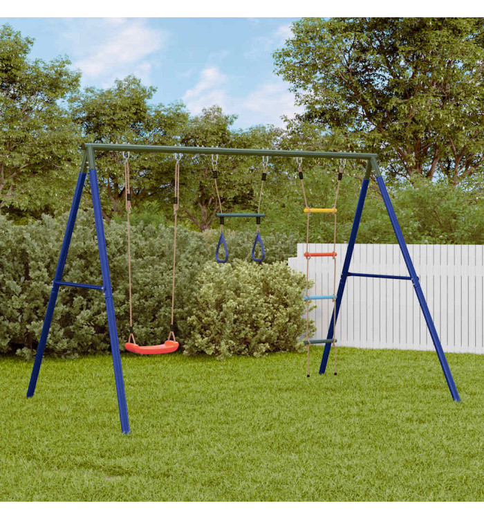 Jeu de balançoire extérieur avec balançoire trapèze et échelle | Mobilier & Déco