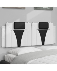 Coussin de tête de lit blanc et noir 140 cm similicuir | Mobilier & Déco